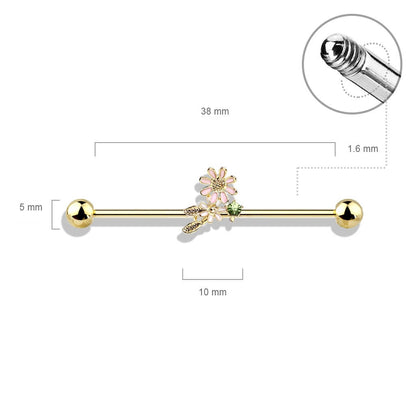 Industrial Barbell Flower Leaf