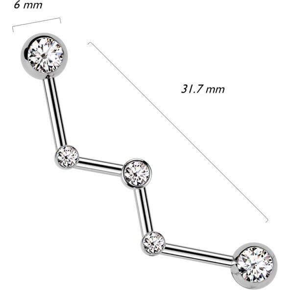 Barre industriel Zircone Serti Clos