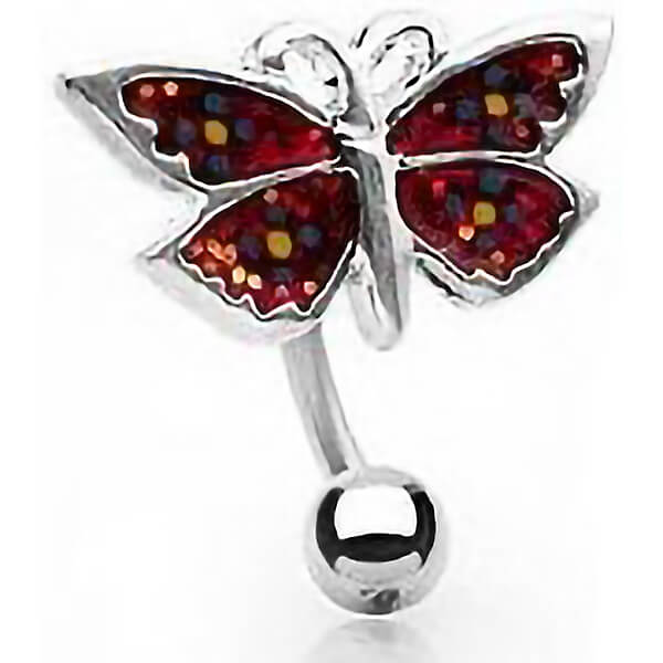 Bauchnabelpiercing Schmetterling Top Down