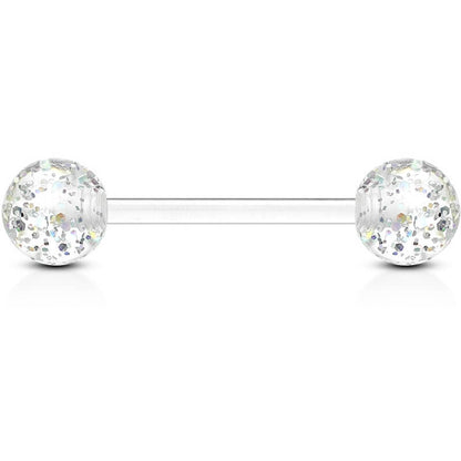 Barbell Acrylic Ultra Glitter Ball