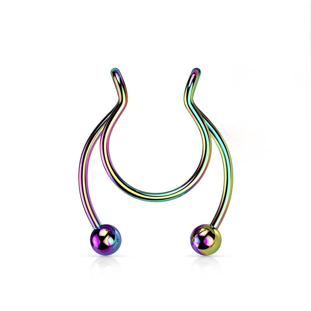 Fake Nose Piercing Horseshoe Ball Bendable