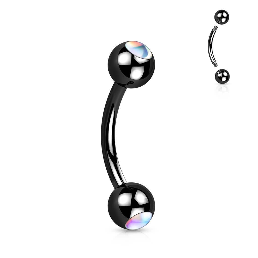 Eyebrow Piercing Ball Illumination Synthetic Stone