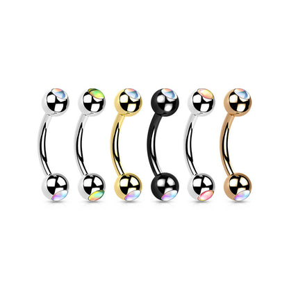 Eyebrow Piercing Ball Illumination Synthetic Stone