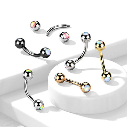 Eyebrow Piercing Ball Illumination Synthetic Stone