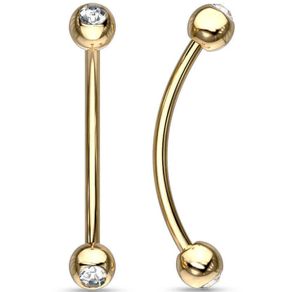 Curved Barbell Kugel Zirkonia