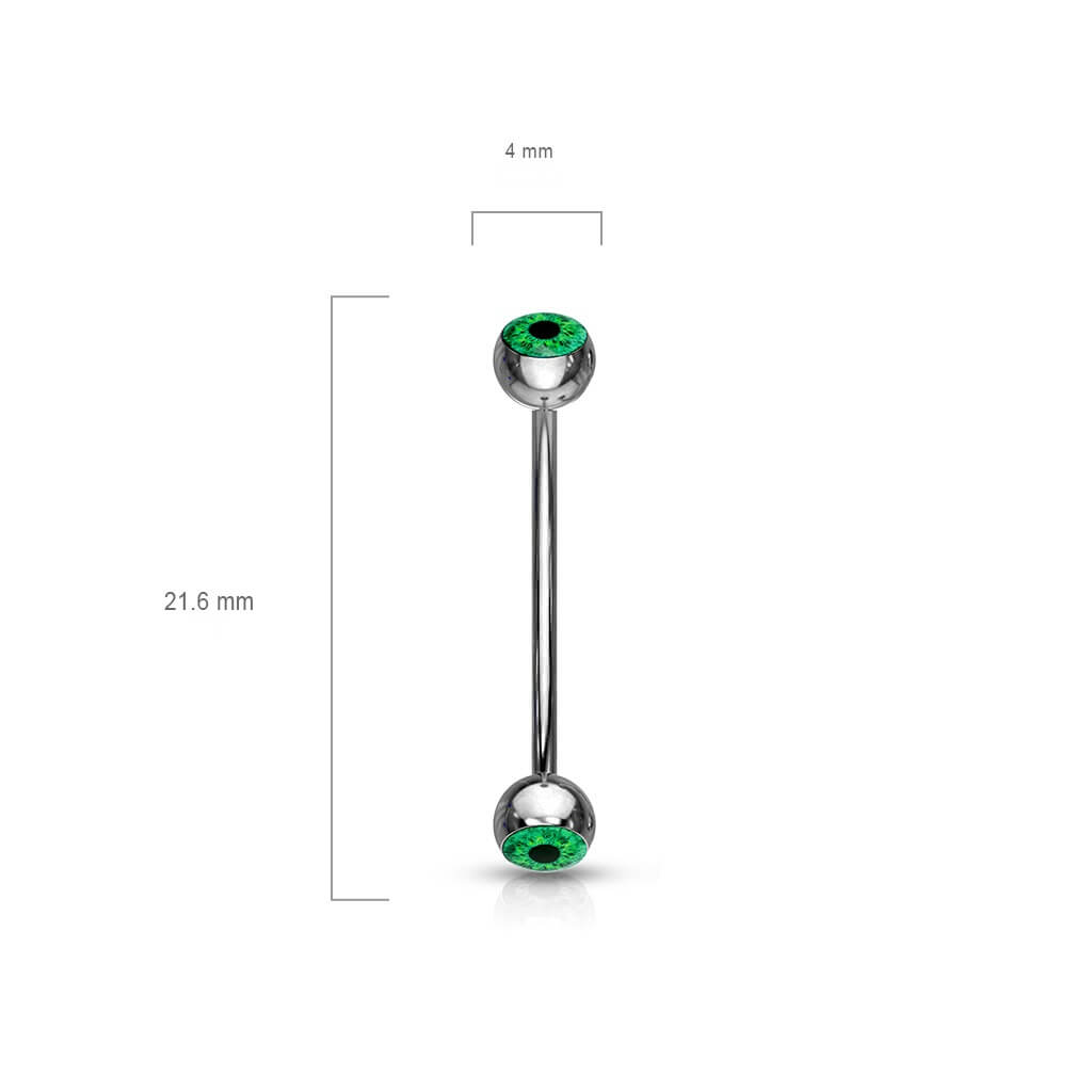 Barbell Curvo Bola con Ojo de Plata