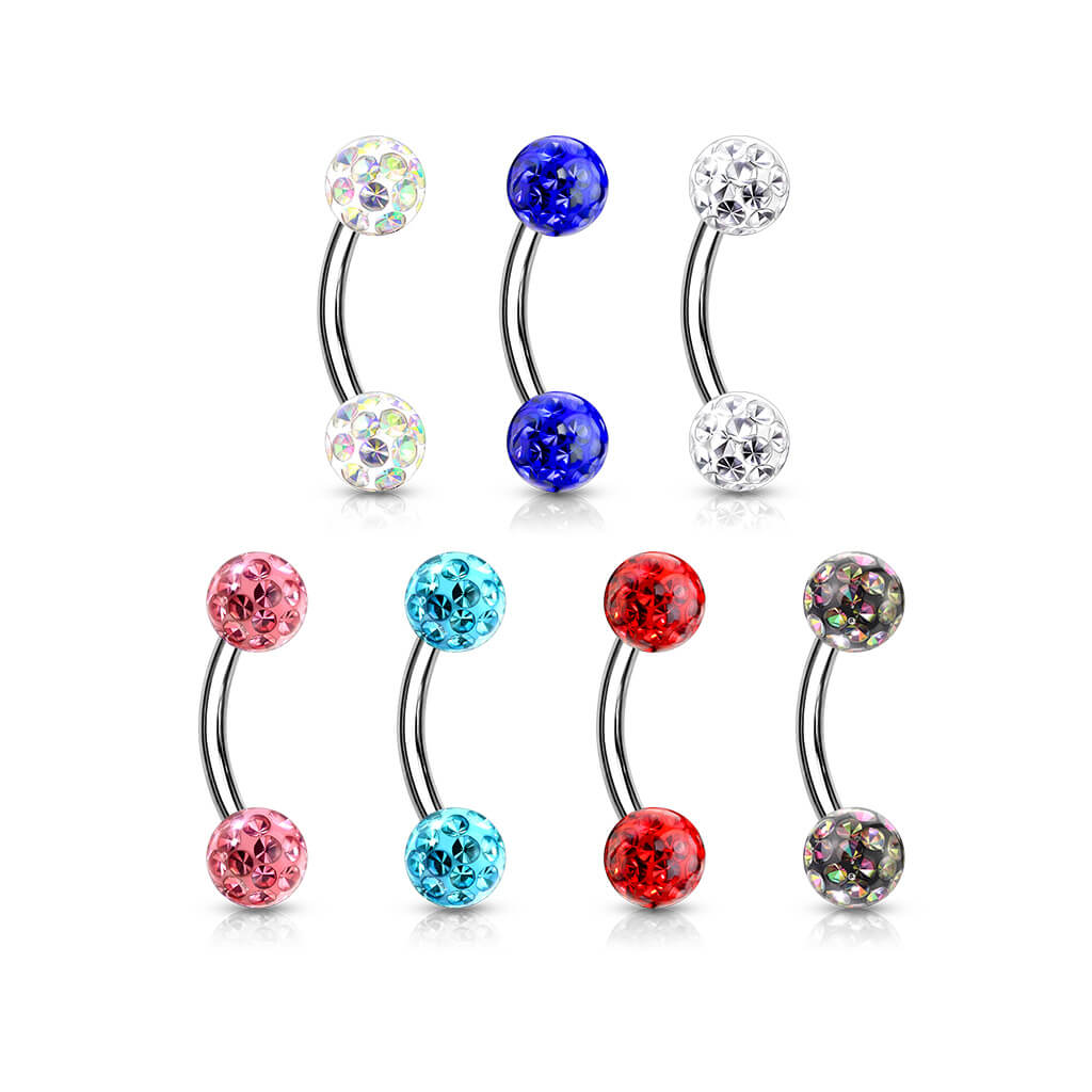 Eyebrow Piercing Ball Zirconia Internally Threaded