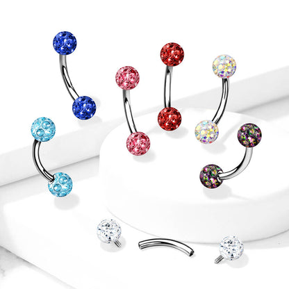 Eyebrow Piercing Ball Zirconia Internally Threaded