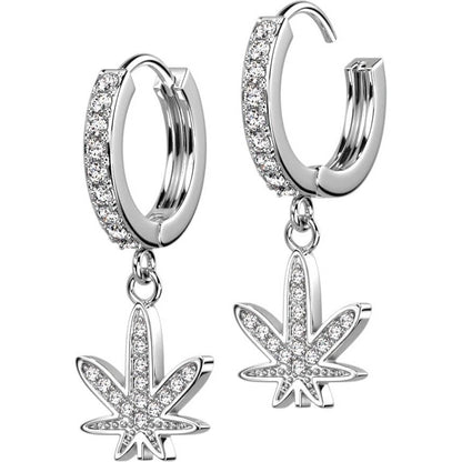 Hemp Leaf dangle Zirconia Clicker