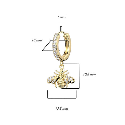 Bee dangle Zirconia Clicker