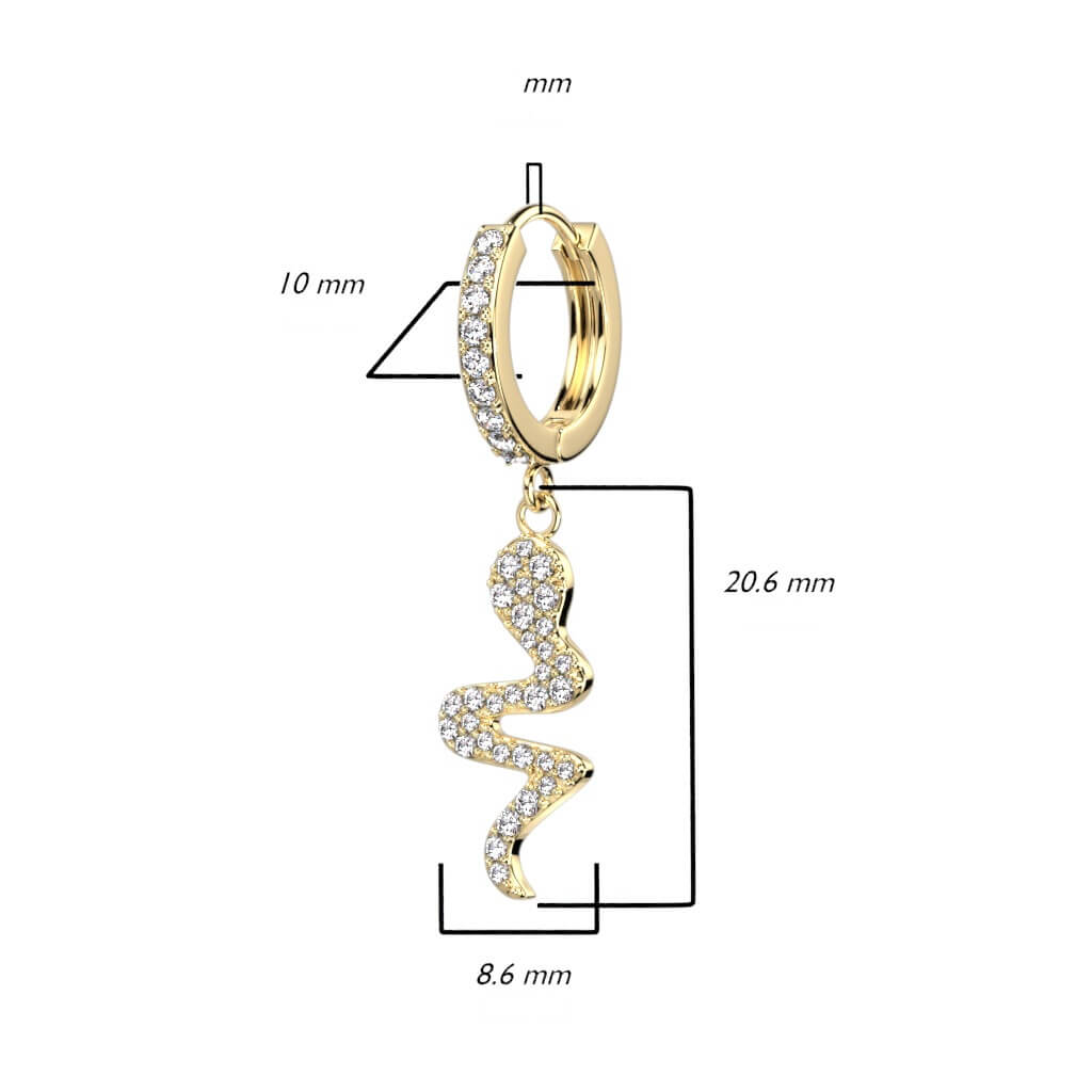 Snake Dangle Zirconia Clicker