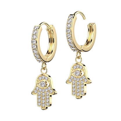 Hamsa dangle Zirconia Clicker