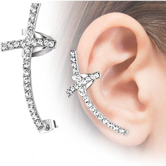 Earcuff Ear Cuff Cruz Circonita Flexible