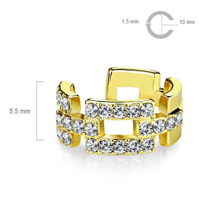 Earcuff Ear Cuff Square Zirconia Bendable