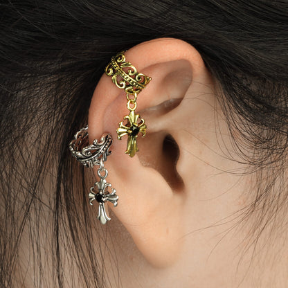 Earcuff Ear cuff croce con zircone Pieghevole