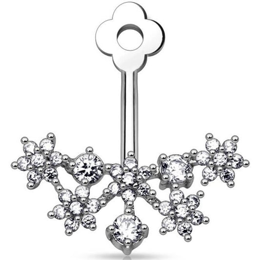 Attachment Flower Zirconia Silver