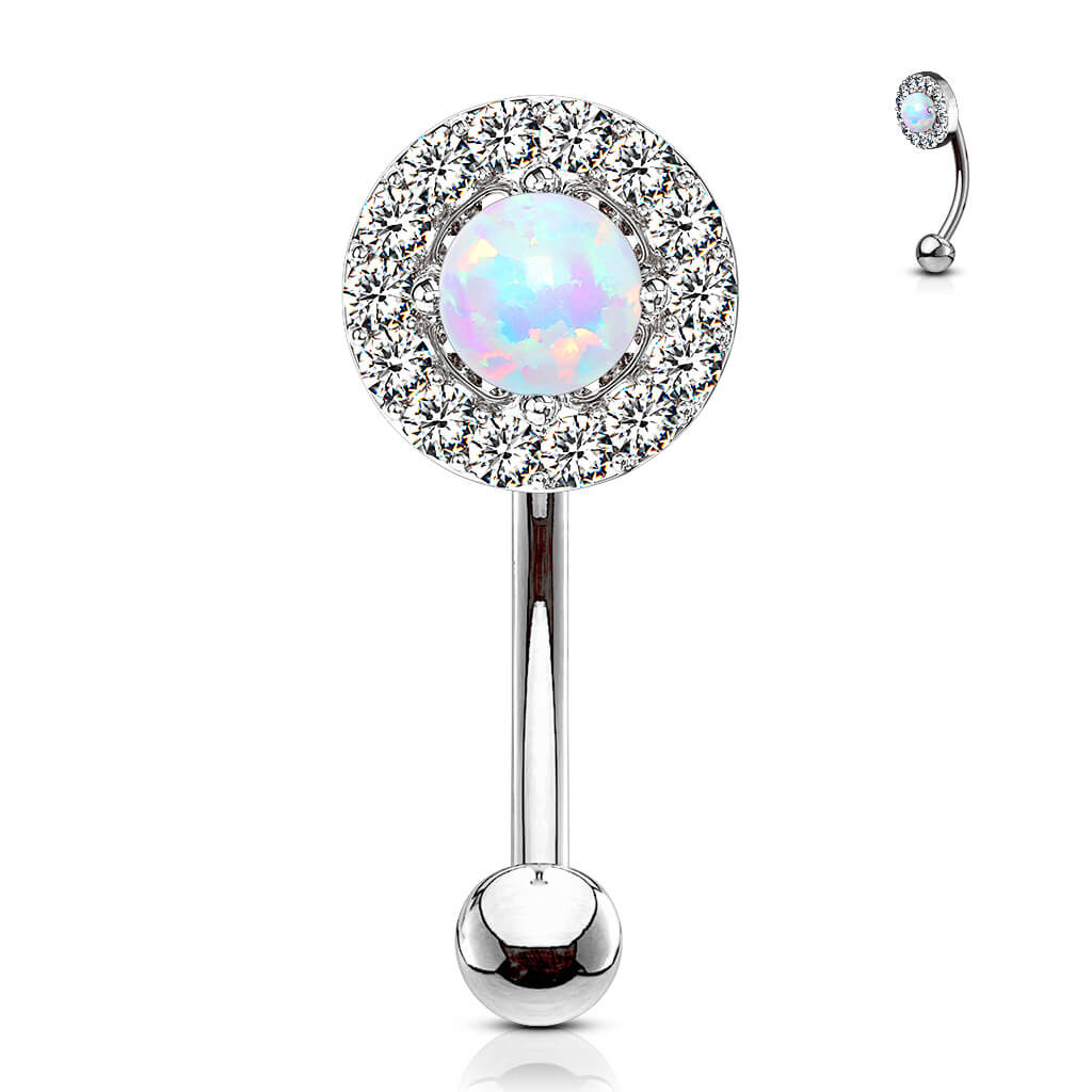 Eyebrow Piercing Opal Zirconia