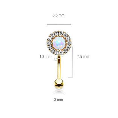 Eyebrow Piercing Opal Zirconia