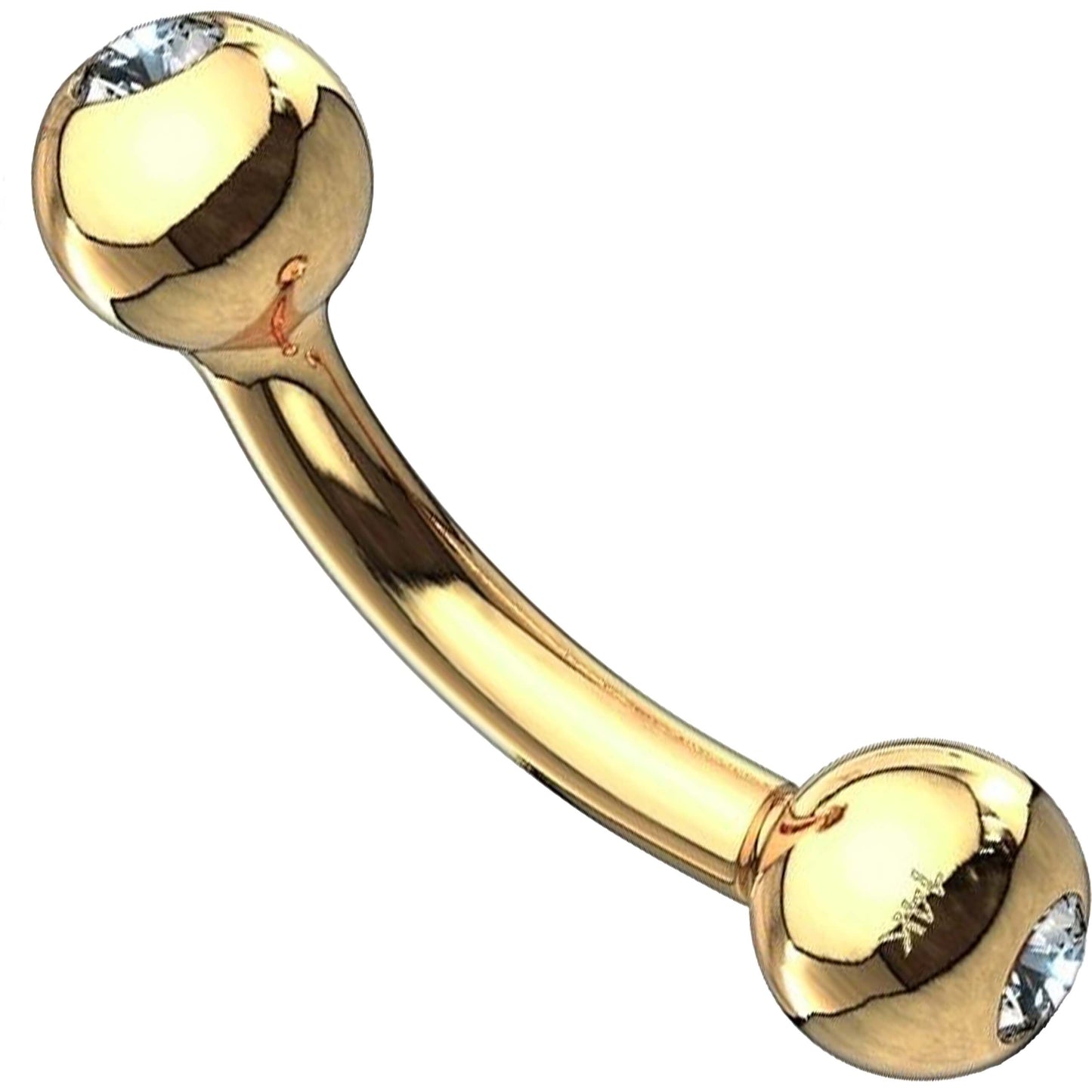 Oro 14kt Ceja Bola Circonita