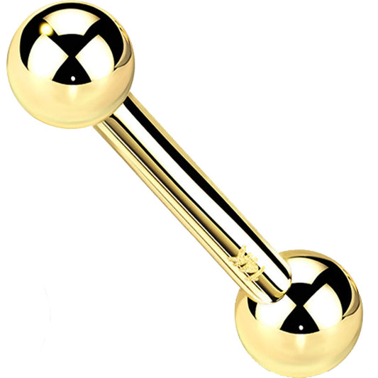 14 Karat Gold Barbell Kugel Push-In