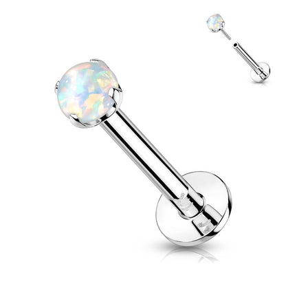 Or 14kt Labret Opale Ronde Enfoncer