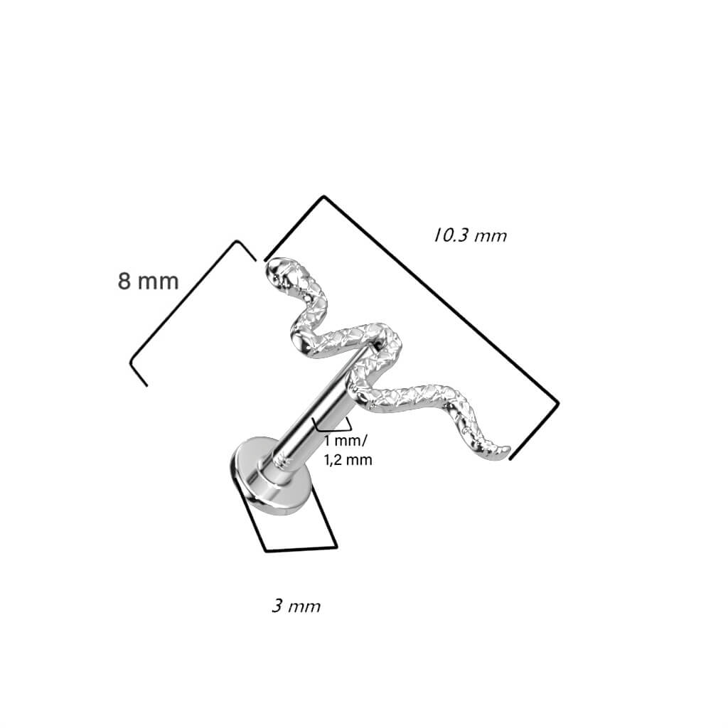 Oro 14 kt Labret Serpente  Push-In