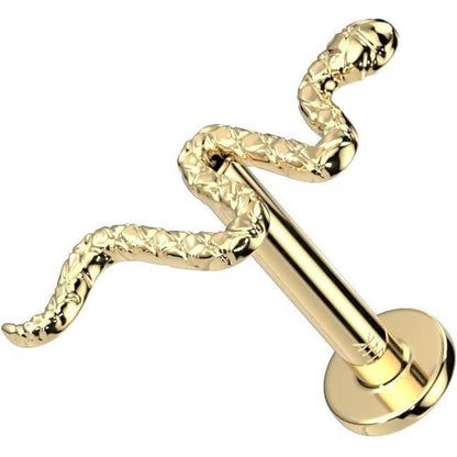 Oro 14 kt Labret Serpente  Push-In