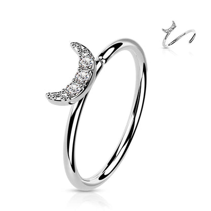 Solid Gold 14 Carat Ring Moon Zirconia Bendable