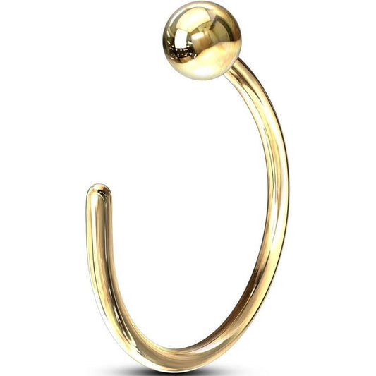 Solid Gold 14 Carat Nose Hoop Half Hoop Ring