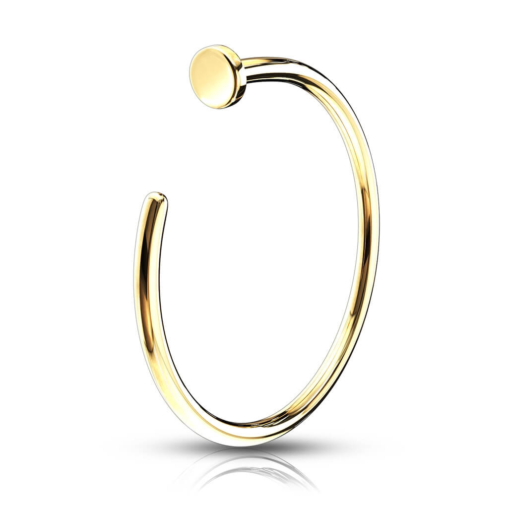 14 Karat Gold Nasenstecker Hoop Halber Hoop Ring Gelbgold Weißgold