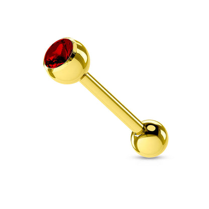 Barbell Kugel Zirkonia Gold