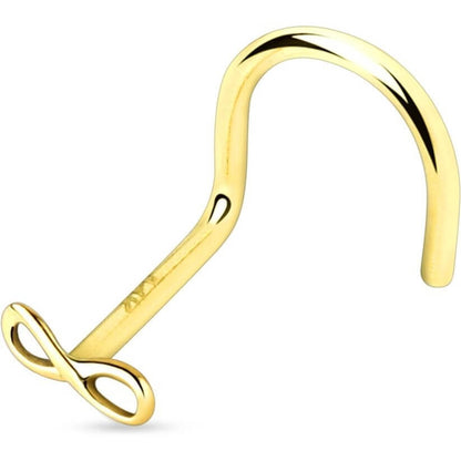 Oro 14 kt Screw Nasale Simbolo infinito