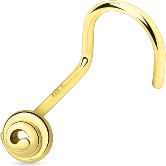 Solid Gold 14 Carat Nose Screw spiral