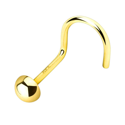 Oro 14kt Nariz Screw semiesfera