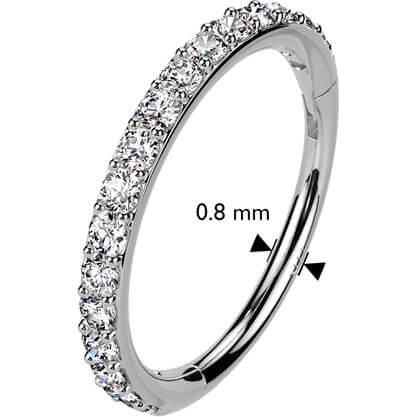 Solid Gold 14 Carat Ring zirconia pave setting Segment