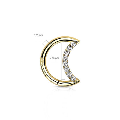 Oro 14 kt Anello Piercing  Zircone/Opale Clicker