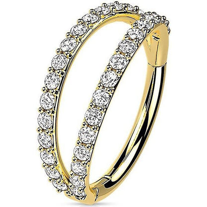 Oro 14kt Anillo Circonita Clicker