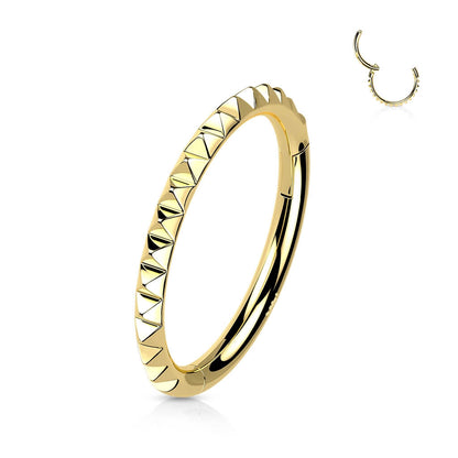 Oro 14 kt Anello Piercing Anello dentellato Clicker