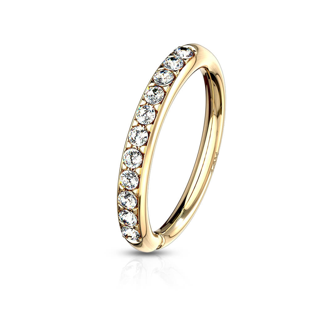 14 Karat Gold Ring Zirkonia Biegbar