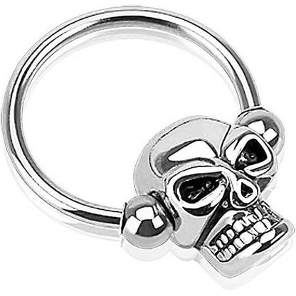 Ring Totenkopf Silber Klemmkugelring