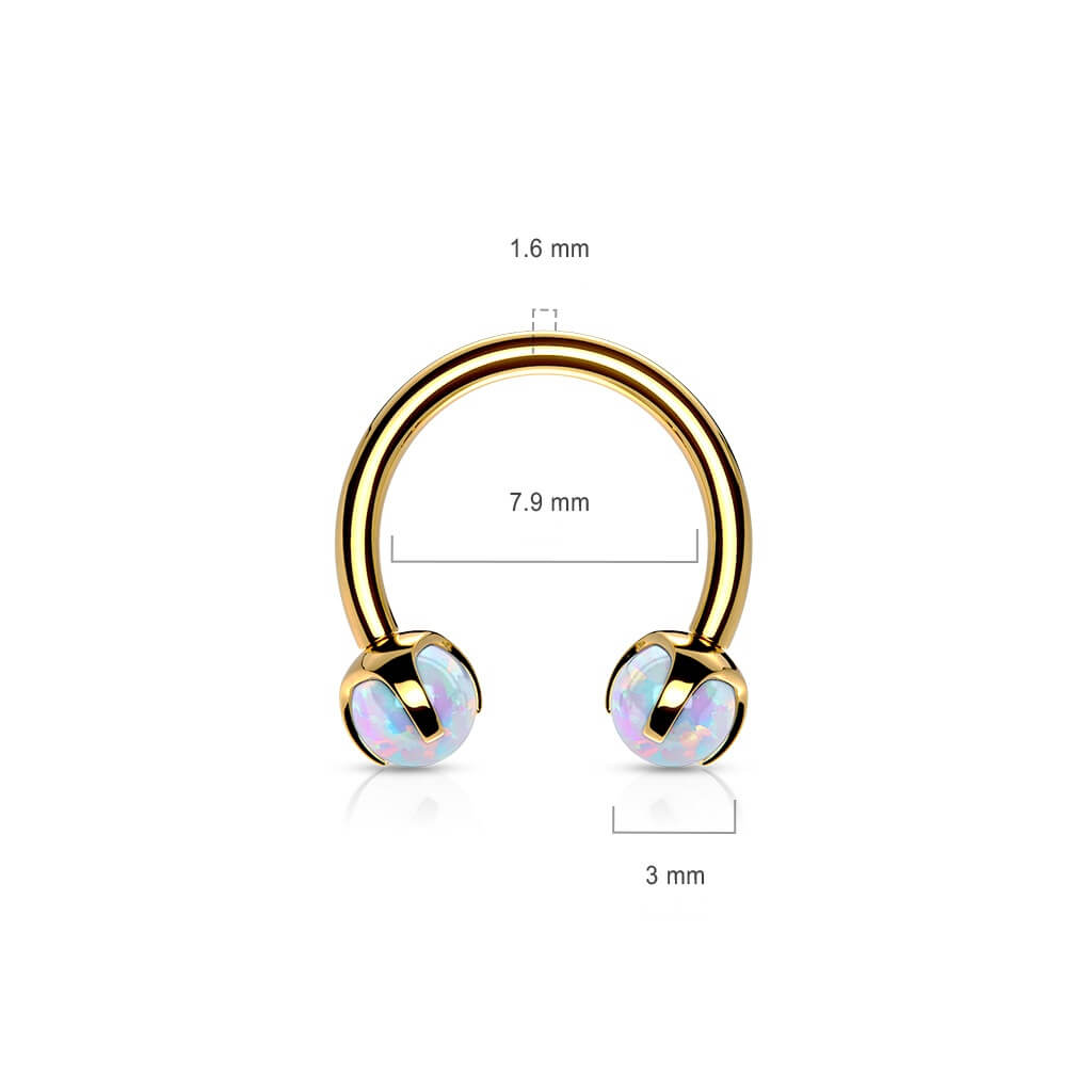 Horseshoe Opal Ball Internally Threaded