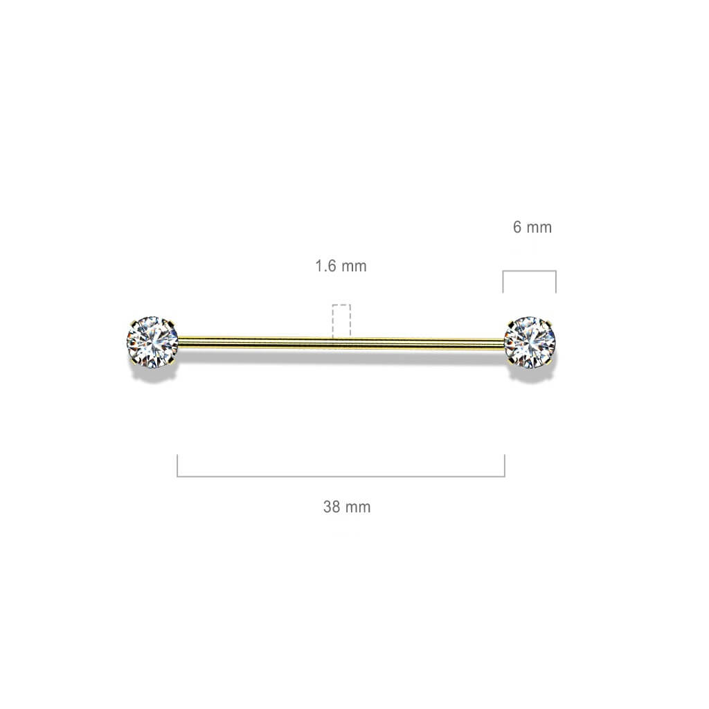 Industrial Barbell Zirkonia Push-In