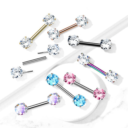 Piercing Capezzolo Zirconi Push-In