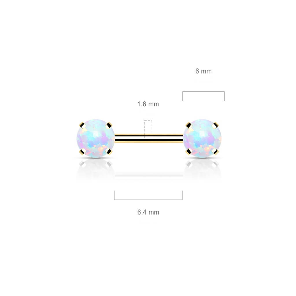 Nippelpiercing Opal Push-In