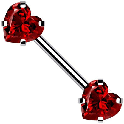 Piercing Capezzolo Zirconi a forma di cuore Push-In