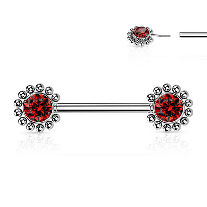 Nippelpiercing Blume Zirkonia Push-In