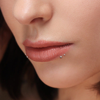 Labret kulka srebrna push-in