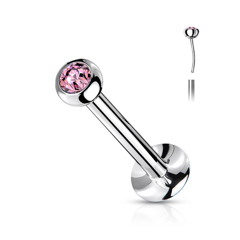 Labret Ball Zirconia Silver Push-In