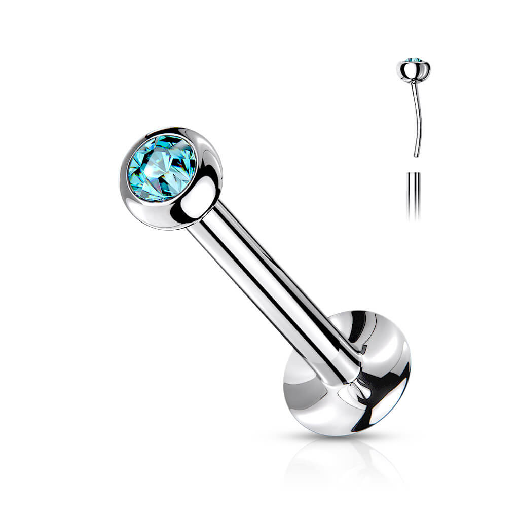 Labret Bille Zircone Argent Enfoncer