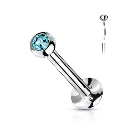 Labret Ball Zirconia Silver Push-In